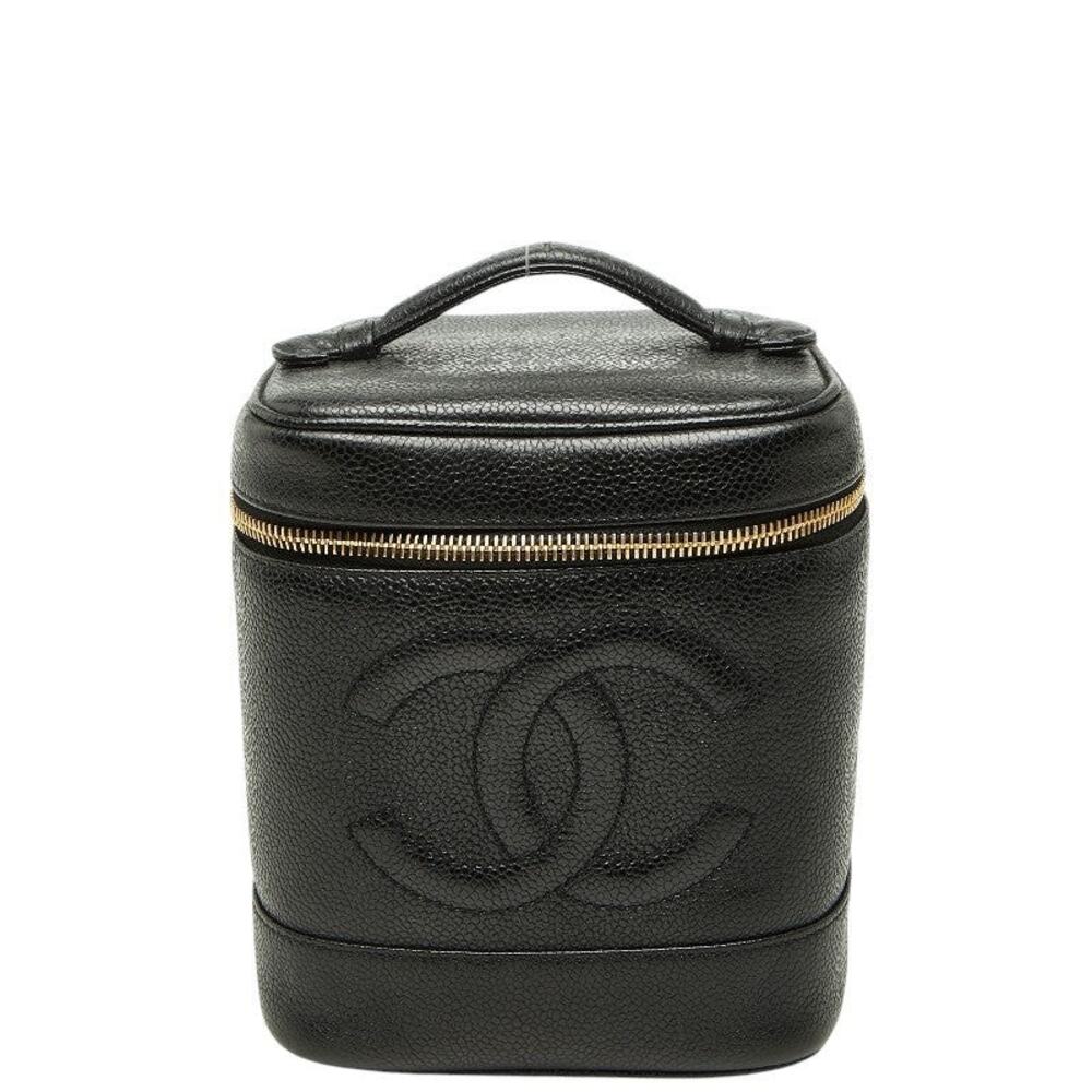 Chanel CC Logo Vanity Bag Black Caviar